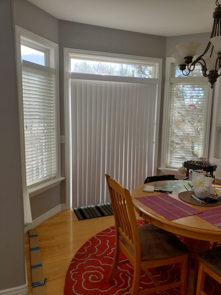 Vertical blinds over doors closed