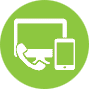 Phone, landline and computer icon