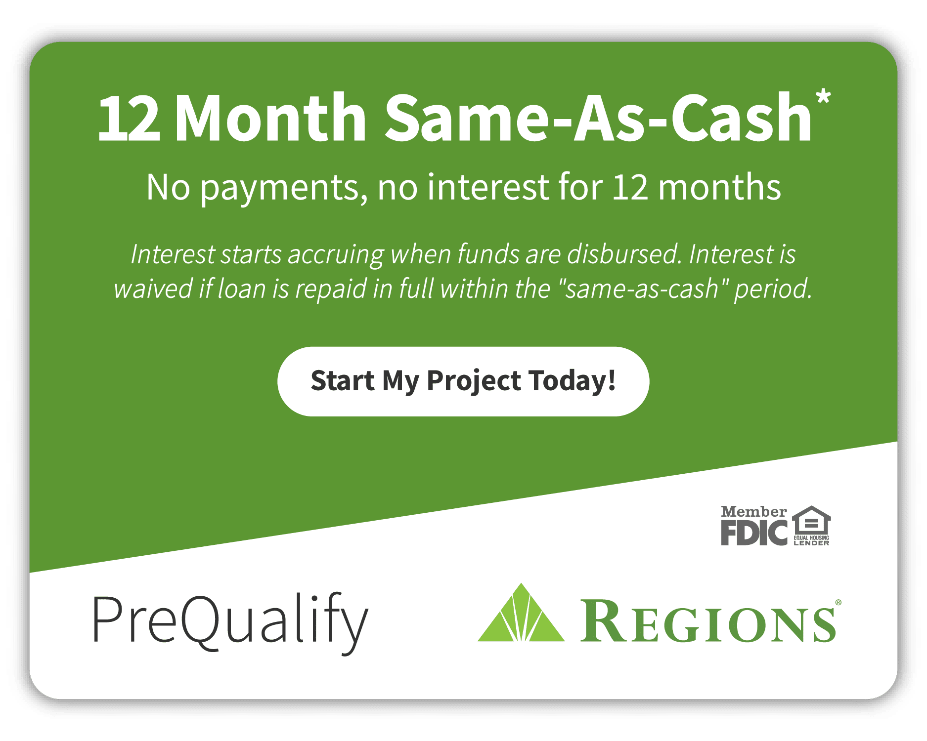 12 Month Same-As-Cash loan option