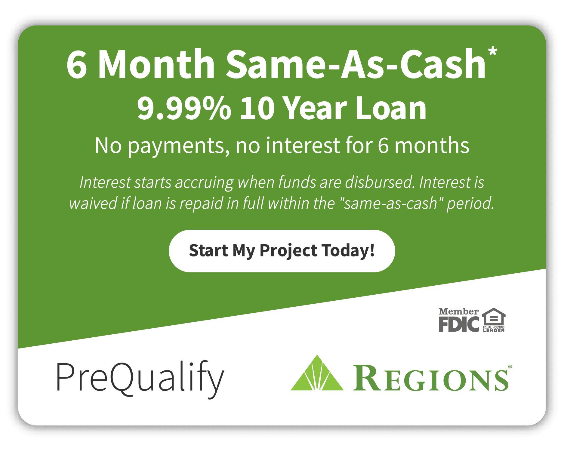 6 Month Same-As-Cash loan option